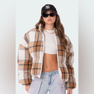 edikted plaid puffer